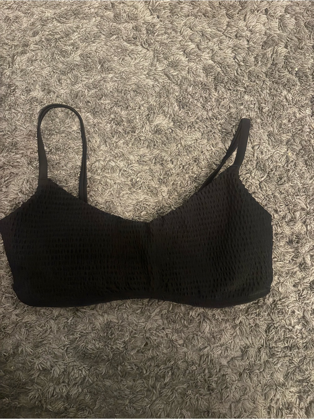 Hollister Black Smocked Bikini Top - M